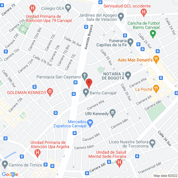 Map of Cristalería Roca Y Cía. Ltda.
