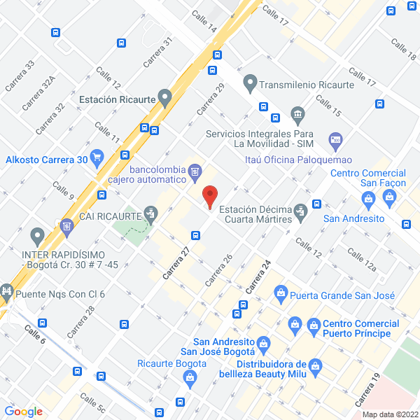 Map of Distribuidora De Papeles Robledo S.A.S.