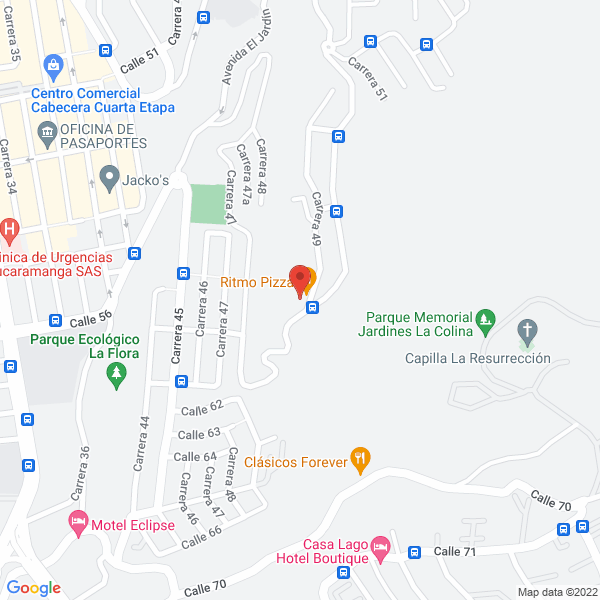 Map of Pizzeria Ritmo Altos De Pan De Azucar