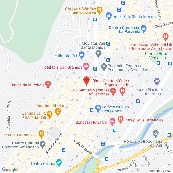 Map of Hotel Sartor Cali