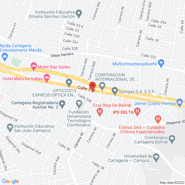 Map of Fundación Universitaria Tecnológico Comfenalco