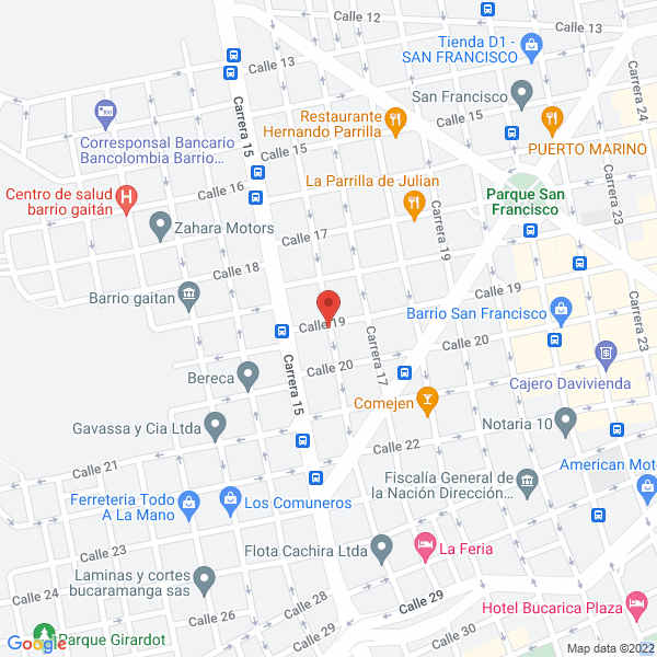 Map of Almacen Y Taller Centro Partes