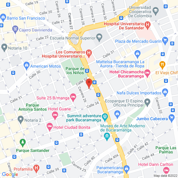 Map of Avisos Relieves Bucaramanga