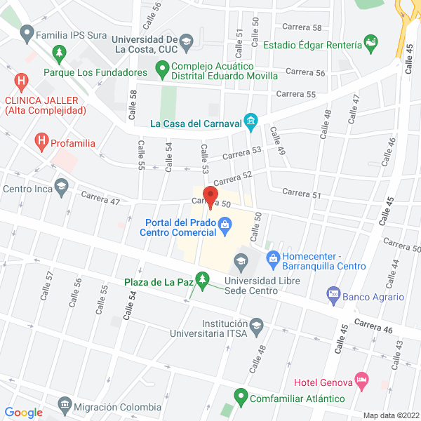 Map of Parqueadero Centro Comercial Portal Del Prado