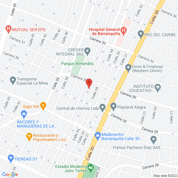 Map of E. Martúnez Integrales S.A.S.