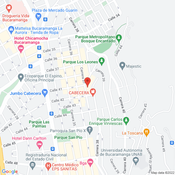 Map of Fundación Sin Cancer