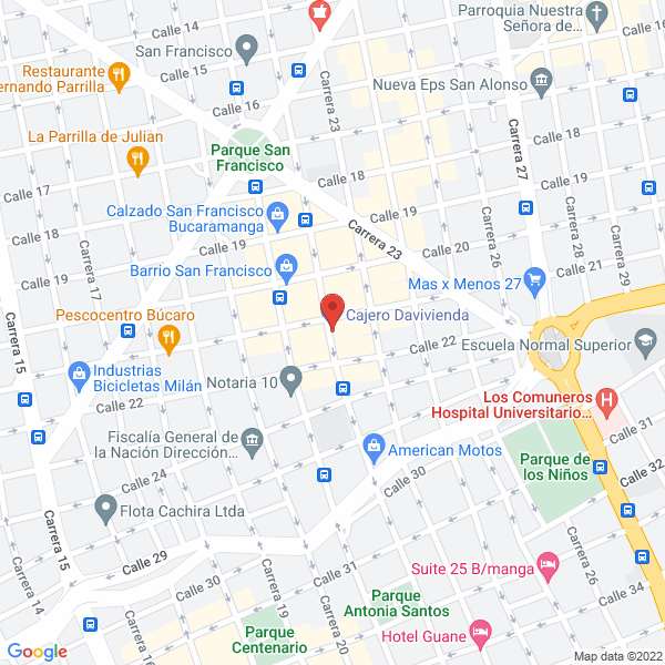 Map of Hotel San Lorenzo Bucaramanga