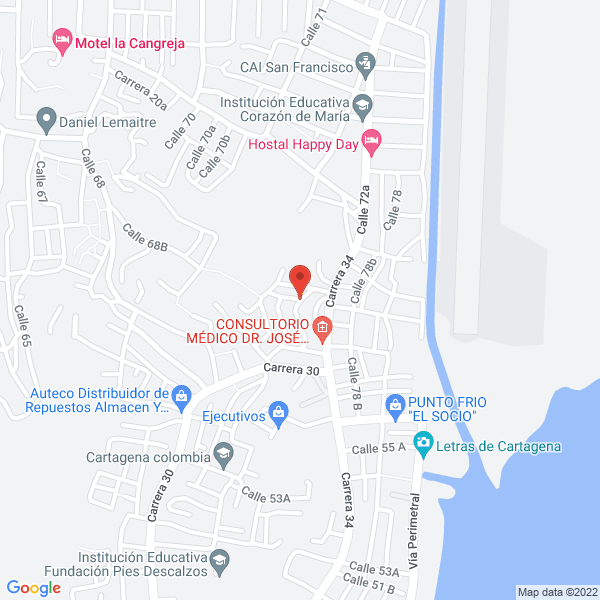 Map of Hotel Sport Barú