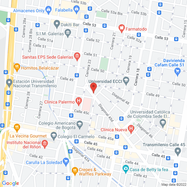 Map of Servimed Servicios Medicos Integrales En Salud S.A.S.