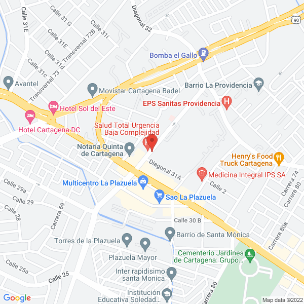 Map of Centro Cardiovascular Luna Paccini