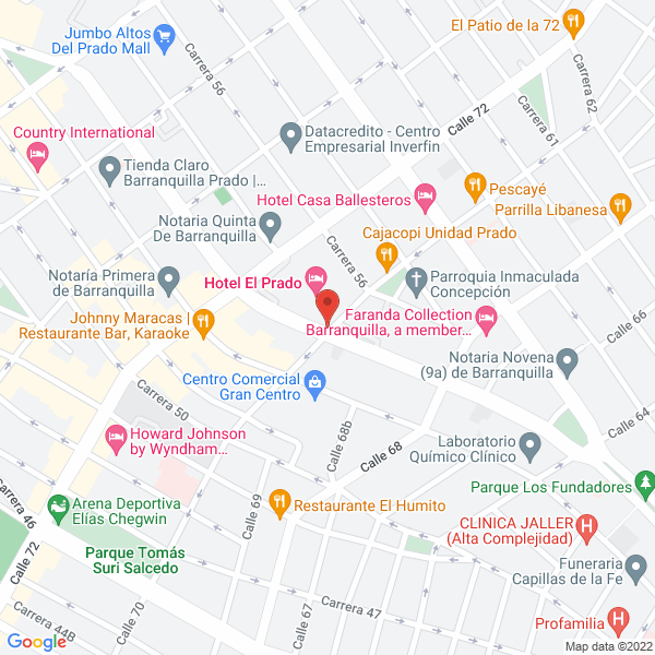 Map of Hotel El Prado