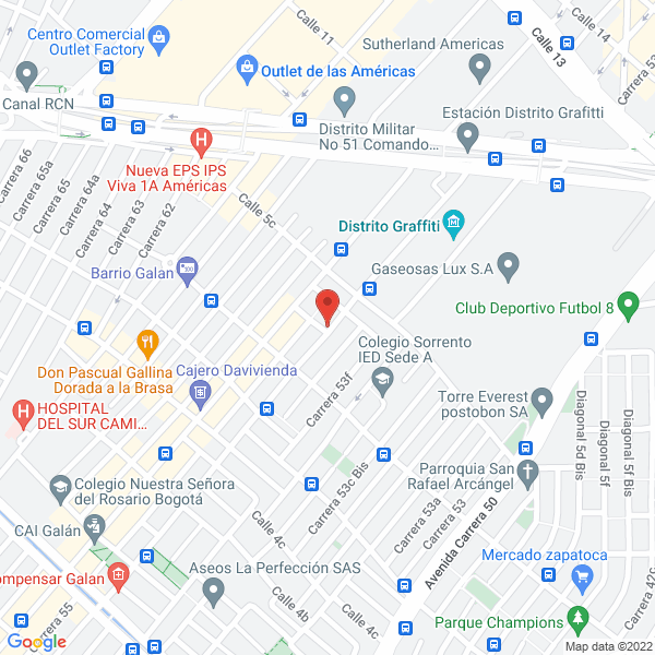 Map of Comercializadora Sisan Ltda.