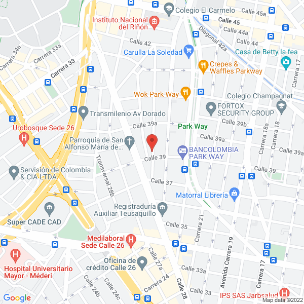 Map of Corredores Financieros Banca De Inversión Ltda