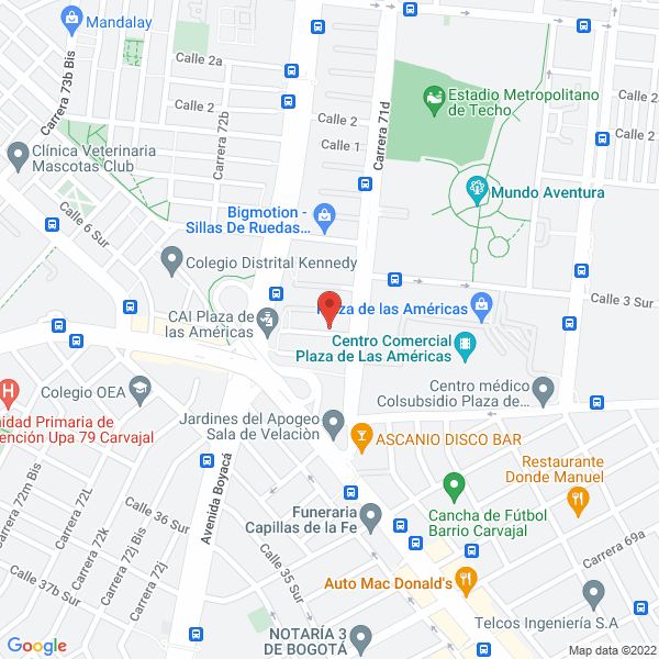 Map of Comercializadora Punto Rápido S.A.S.