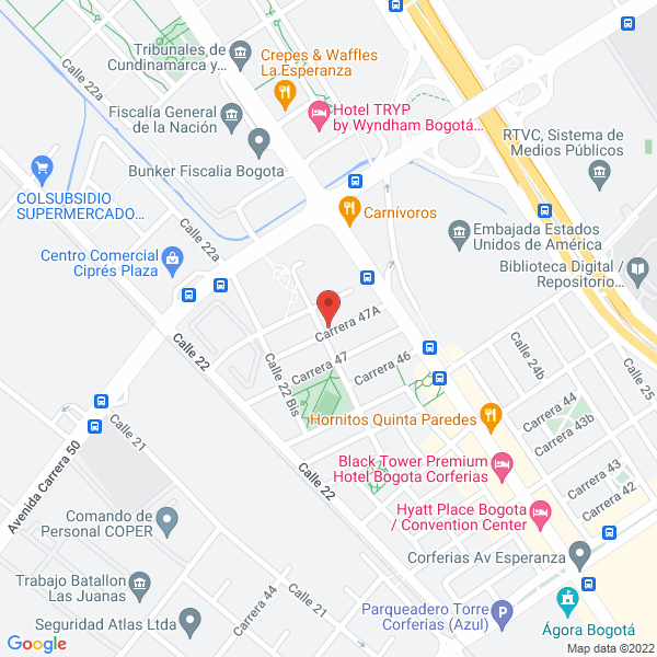 Map of Constructora Pineda Acosta & Asociados S.A.S.