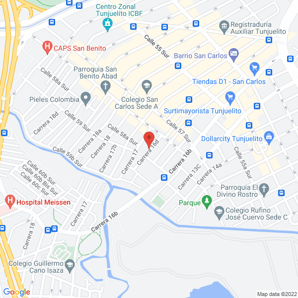 Map of Curtiembres Tequendama