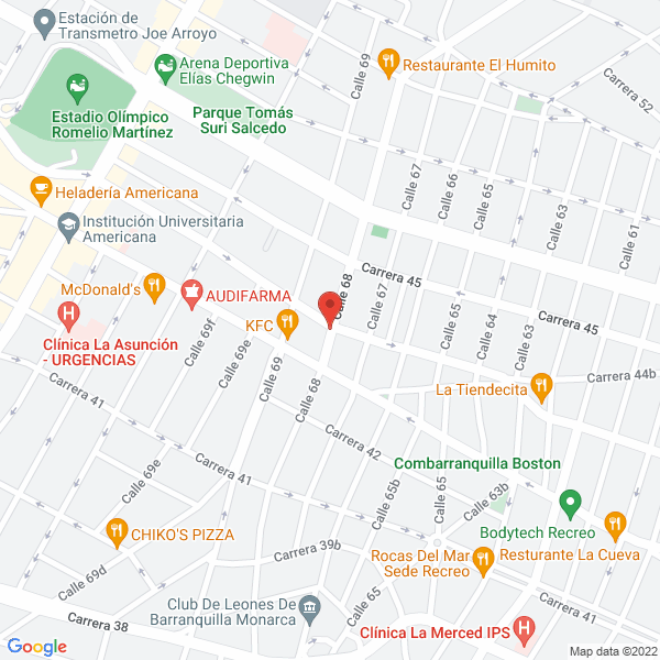 Map of Distribuidora De Refrigeración Barranquilla Ltda.