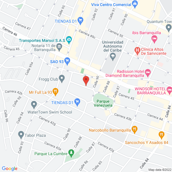 Map of Cooperativa De Profesores De La Universidad Del Atlantico