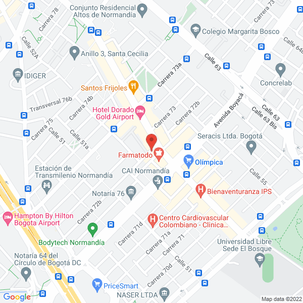 Map of Cooperativa De Trabajadores De La Casa Editorial El Tiempo S.A.