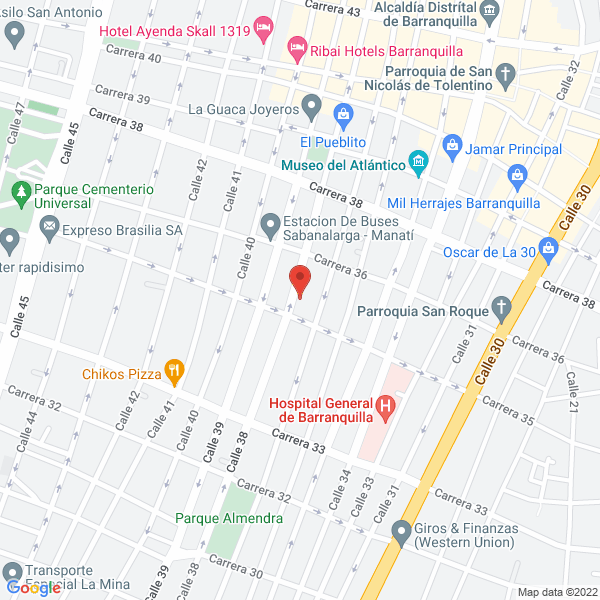 Map of Embragues Caldas