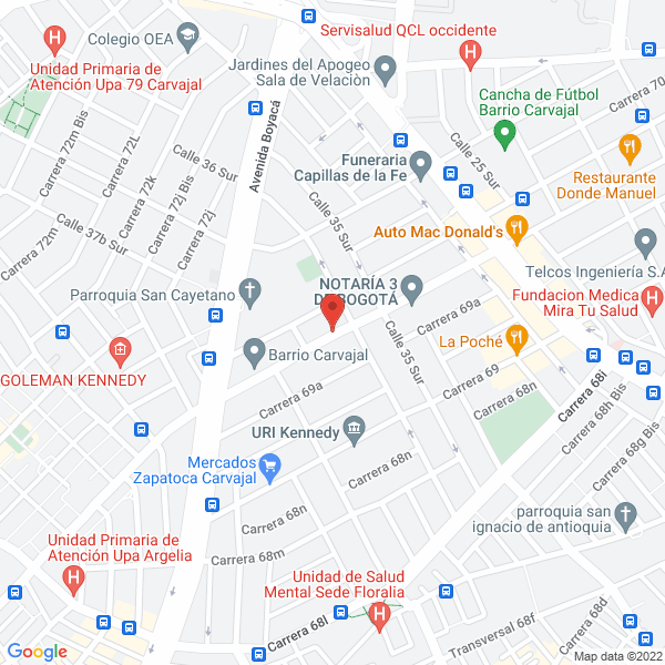 Map of Dicametales Barras Perforadas