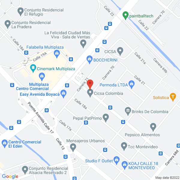 Map of Cooperativa De Impresores Y Papeleros De Colombia Coimpresores De Colombia
