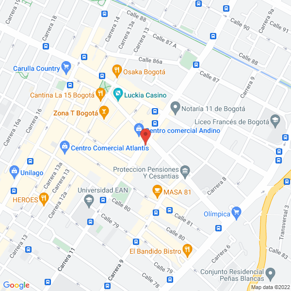 Map of Euro Rscg Colombia