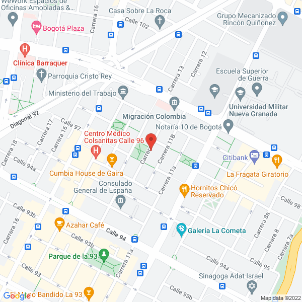 Map of Embajada De La República Argentina En Colombia