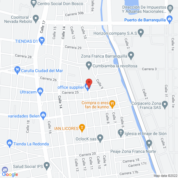 Map of Entucar S.A.