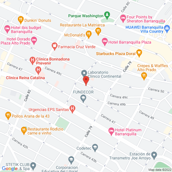 Map of Dra Gloria Rangel Infante