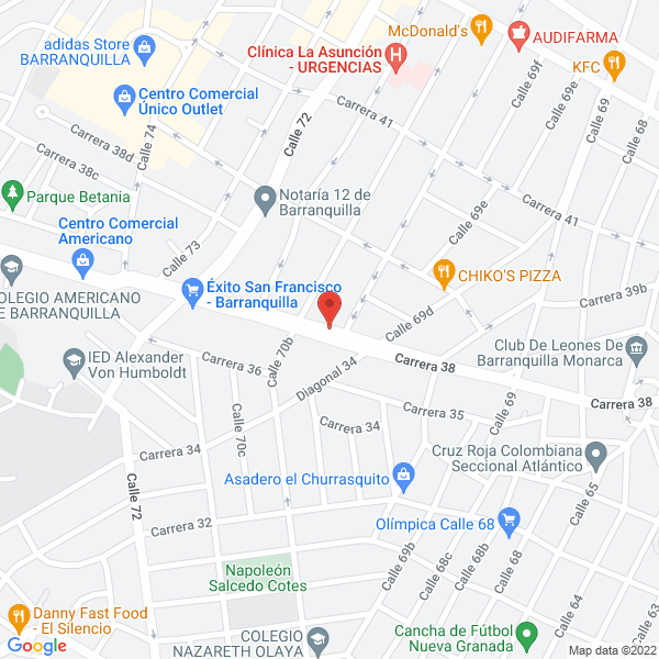 Map of Jg Visual Center