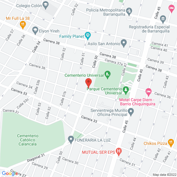 Map of Las Camelias By Oil Filter`S