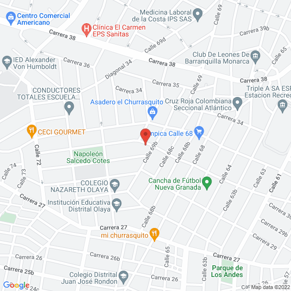 Map of Pizzeria Heladeria La Vara