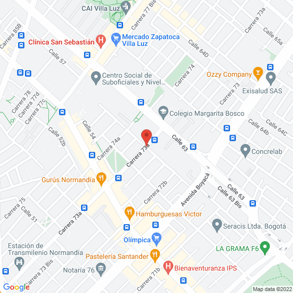 Map of Dueñas Orozco Representaciones S.A.S.