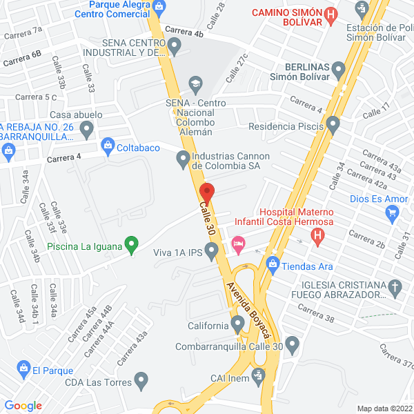 Map of Agencia De Viajes Y Turismo Transtur Ltda.