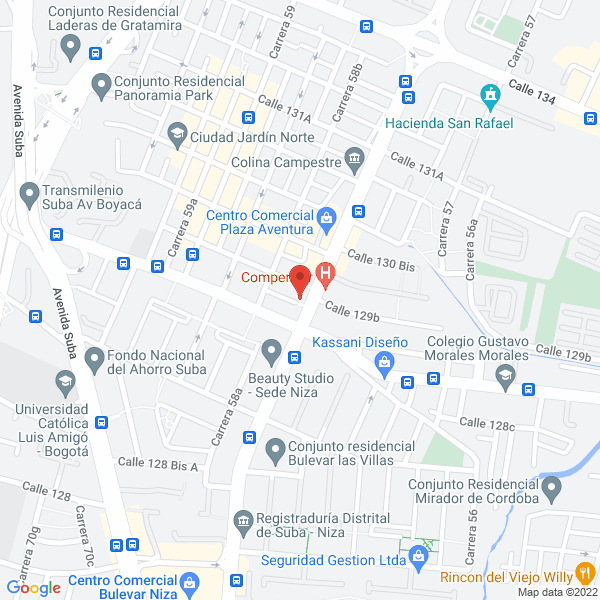 Map of Alfonso Cáceres Amaya E.U.