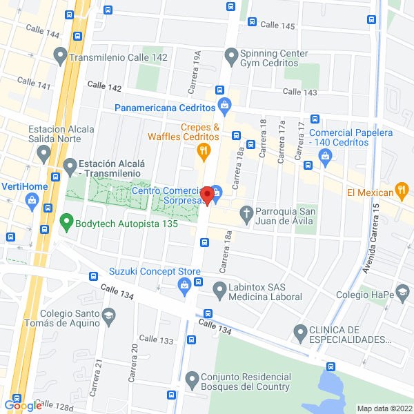 Map of Guitarras Y Accesorios En Cedritos