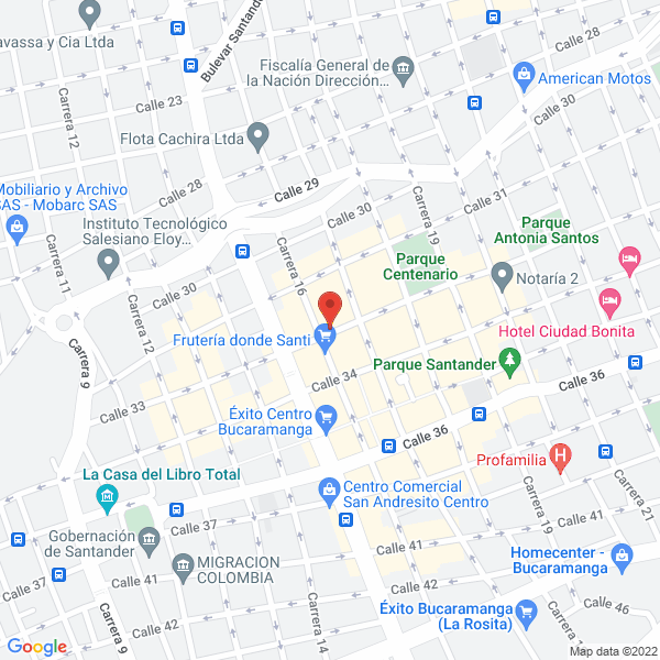 Map of Hotel Fortaleza Alemana Bucaramanga