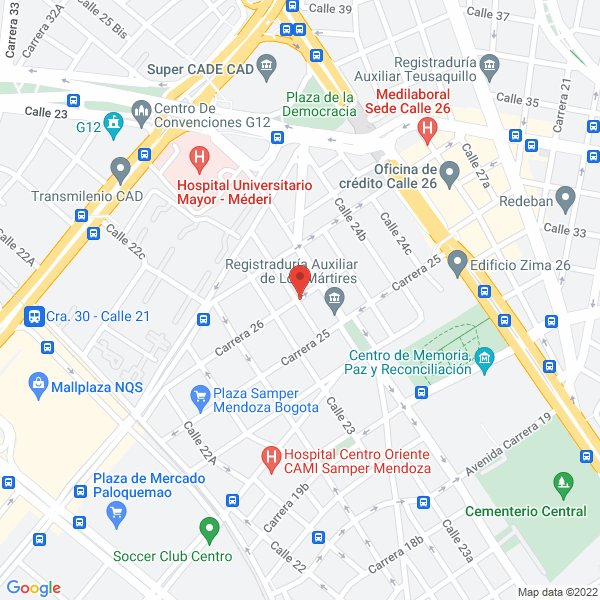 Map of Blindajes Isbi Ltda