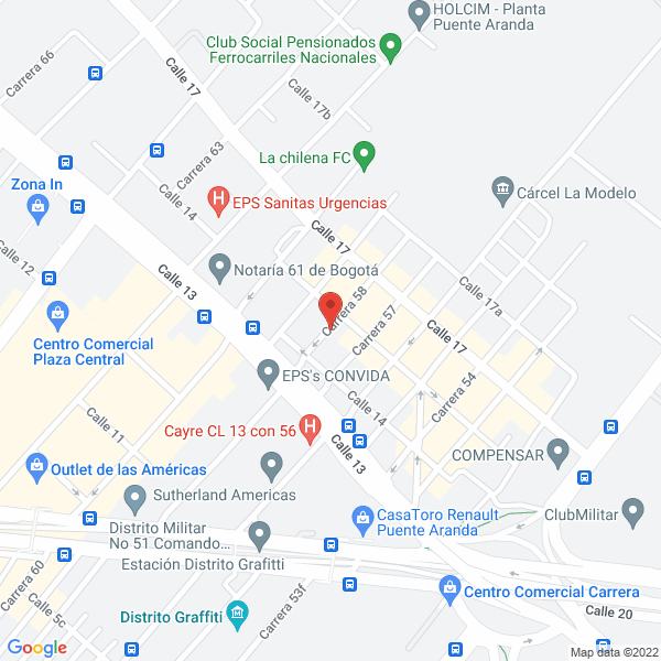 Mapa de Comercializadora Ozonofil S.A.S.