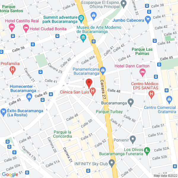 Map of Clínica Materno Infantil San Luis S.A.