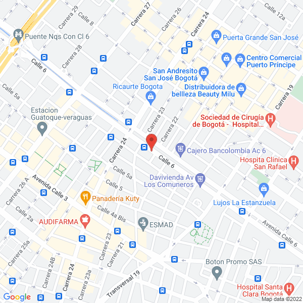 Mapa de Hugo A. Wilches Cía. Ltda.
