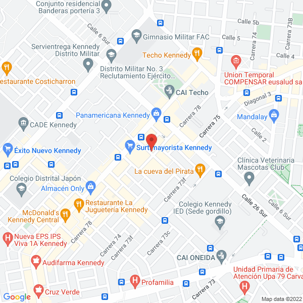 Mapa de Mercafruver Cundinamarca